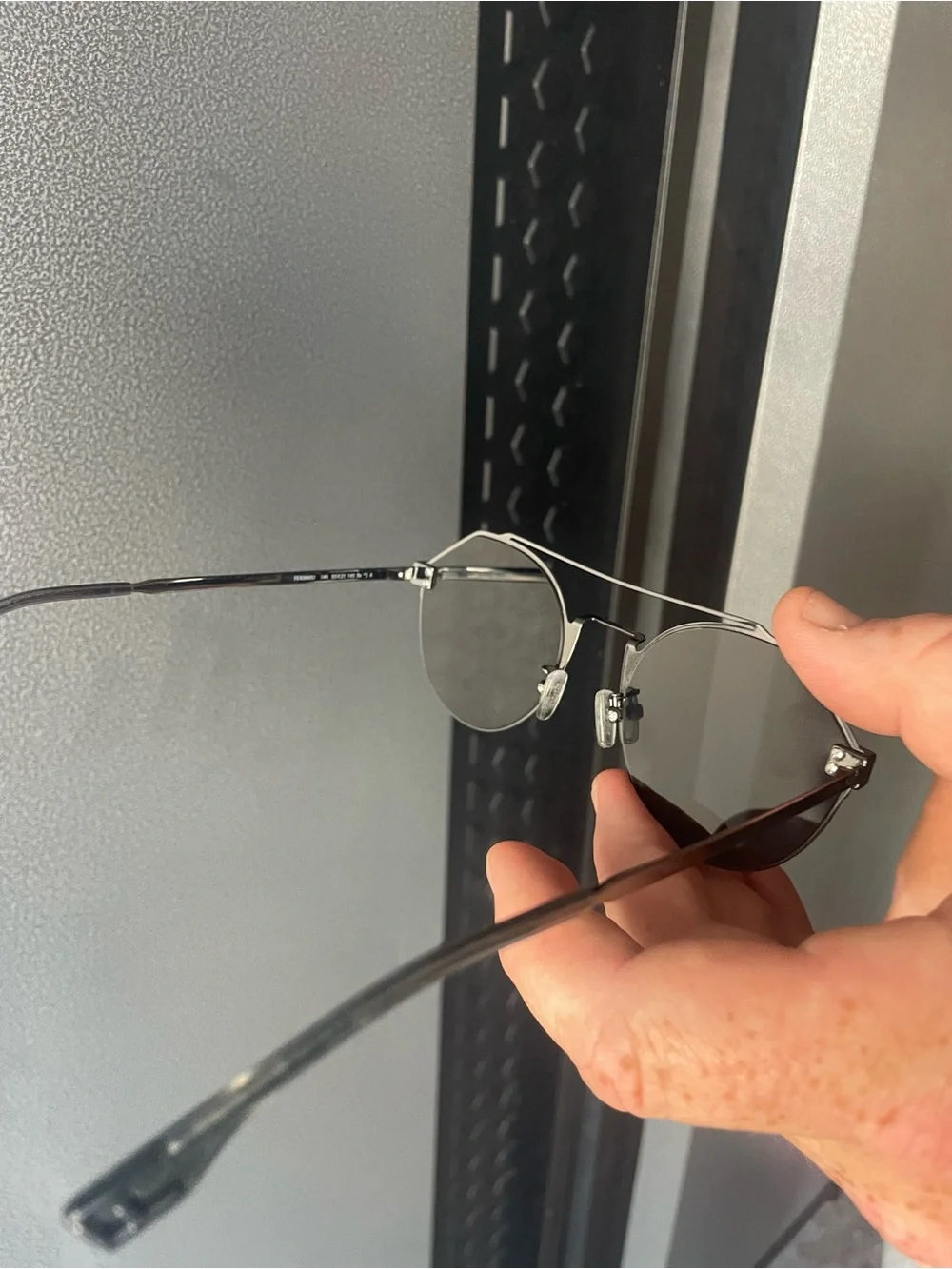 FENDI Round Metal Frame Sunglasses - Black Lenses